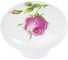 Ручка кнопка ТУНДРА FLOWER Ceramics 004, d=38, керамическая, белая с рисунком 3639415 1