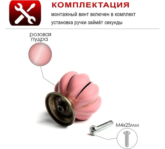Ручка кнопка ТУНДРА PEONY Ceramics 001, керамическая, пудровый 4320359