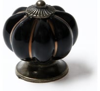 Ручка кнопка ТУНДРА PEONY Ceramics 001, керамическая, черная 2768098