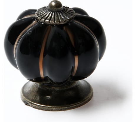 Ручка кнопка ТУНДРА PEONY Ceramics 001, керамическая, черная 2768098