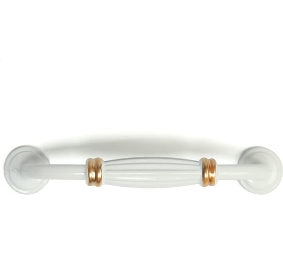 Ручка скоба ТУНДРА PC176BL LIGHT, м/о 96 мм, цвет белый с золотом 4676298