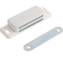 Мебельный магнит ТУНДРА M003W, 72x13 мм, большой, цвет белый, 1 шт. 7644485