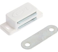 Мебельный магнит ТУНДРА M001W, 41x13 мм, маленький, цвет белый, 1 шт. 7644491