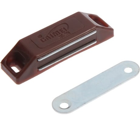 Мебельный магнит ТУНДРА M002BR, 60x13 мм, средний, цвет коричневый, 1 шт. 7644490