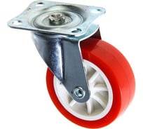 Мебельное колесо ТУНДРА d=75 мм, на площадке, красное 2371562
