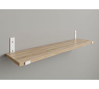 Полка ЭЛИМЕТ 80x20 см, дуб, с кронштейнами белого цвета БП-00003108