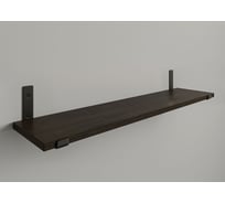 Полка ЭЛИМЕТ 80x20 см, венге, с кронштейнами черного цвета БП-00003107