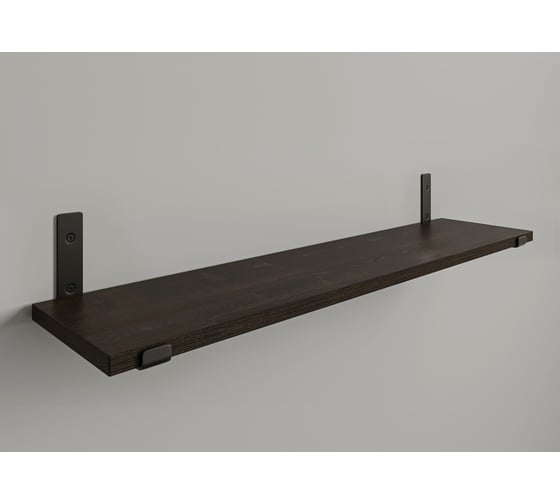 Полка ЭЛИМЕТ 80x20 см, венге, с кронштейнами черного цвета БП-00003107