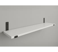 Полка ЭЛИМЕТ 80x30 см, белая, с кронштейнами черного цвета БП-00003117