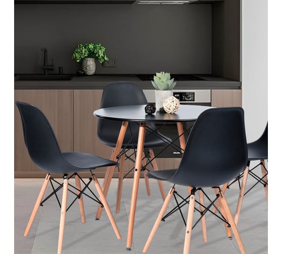 Обеденный стол Ridberg dsw eames черный, 70 см 1211750