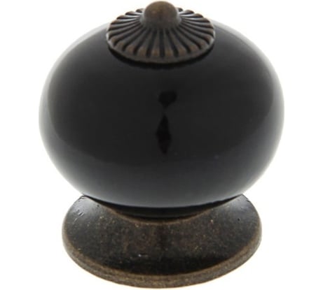 Ручка кнопка ТУНДРА DOME Ceramics 003, керамическая, черная 3282680