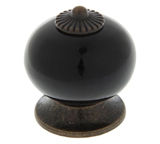 Ручка кнопка ТУНДРА DOME Ceramics 003, керамическая, черная 3282680