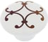 Ручка кнопка ТУНДРА LACE Ceramics 009, d=38 керамическая, белая с рисунком 3671614 1