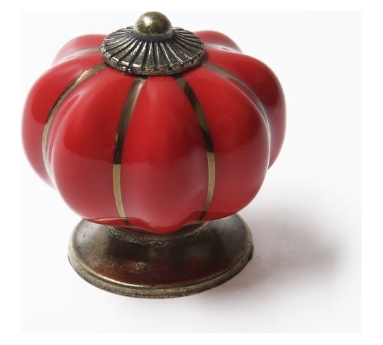 Ручка-кнопка ТУНДРА PEONY Ceramics 001, керамическая, красная 2768100 1