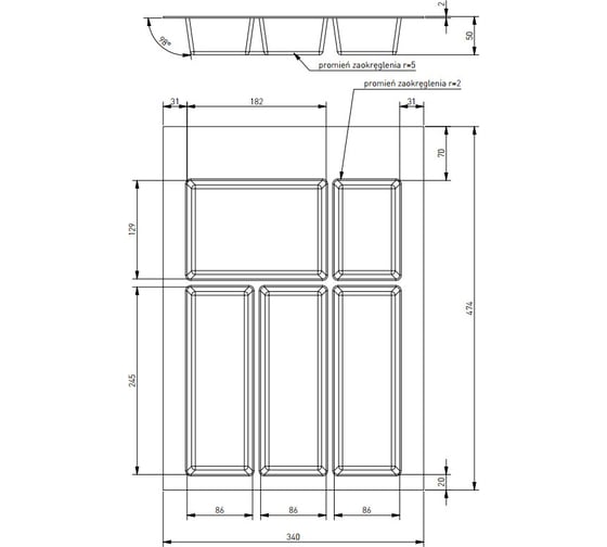 Лоток GTV для ящика 400 AXISPACE, антрацит WK-SZ-AS-400-60