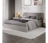 Кровать ТриЯ Эмма с мягкой обивкой и заглушиной 1600 с подъемным механизмом, велюр Confetti Smoke 244134