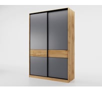 Шкаф-купе МК Мама slim 125x60, дуб вотан, темно-серый 101733