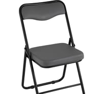 Складной стул для кухни Стул Груп джонни экокожа серая, каркас черный матовый fb-jonny-eco-17