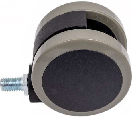 Мебельное колесо Tech-Krep двойное, поворотное, пластик, черный, резьба, D60, б/т - пакет 148477