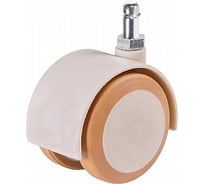 Мебельное колесо Tech-Krep поворотное, обрезиненный пластик, бежевый, штифт М8, D40, б/т - пакет 152328