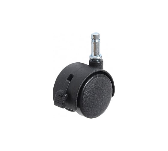 Мебельное колесо Tech-Krep поворотное, пластик, черный, штифт М11, D50, с тормозом - пакет 148473 27681132