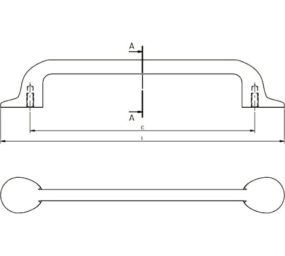 Ручка GTV FABRICIO 320 мм, черный матовый UZ-FABRICIO-320-20M