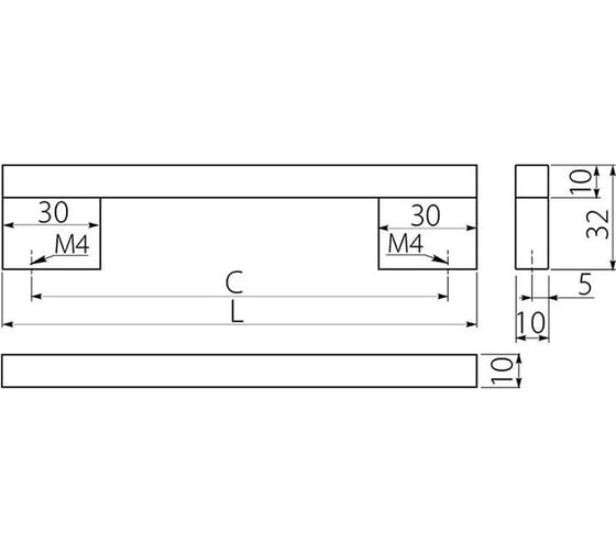 Алюминиевая мебельная ручка GTV UA-A18/320 хром UA-A18320-01