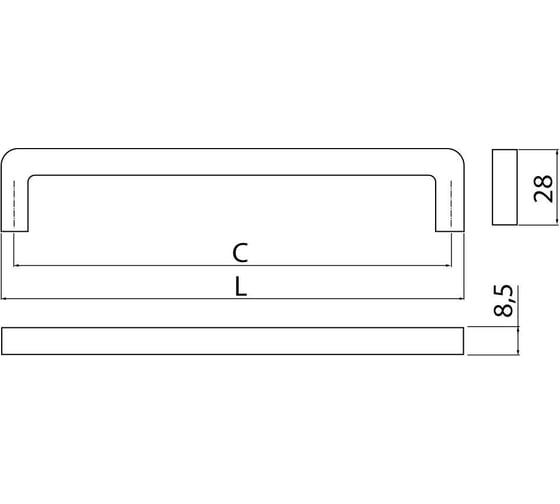 Ручка GTV BAGIO 320 мм, хром UZ-BAGIO-320-01