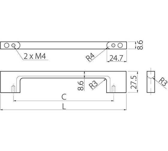 Ручка GTV UZ 819-256 белый глянцевый UZ-819256-10
