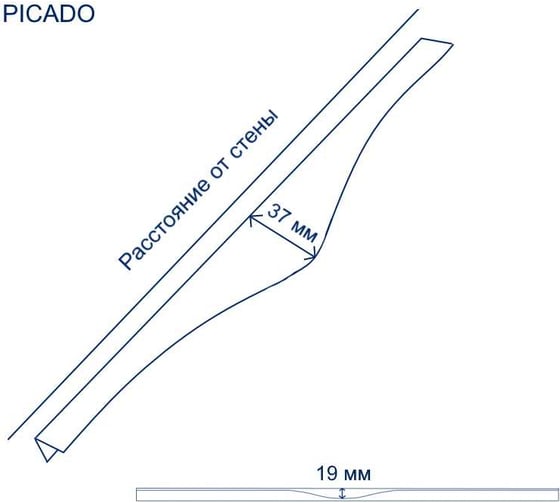Алюминиевая мебельная ручка GTV PICADO 256/296 черный матовый UA-PICADO-256-296-20M