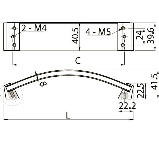 Ручка GTV стеклянная черная ROSES UZ-ROS160-20
