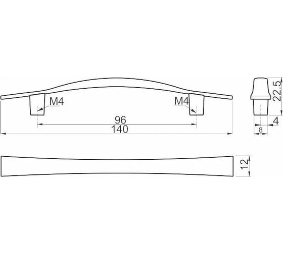 Ручка GTV UZ Z10-96 хром, комплект 6 шт UZ-Z10096-01-K