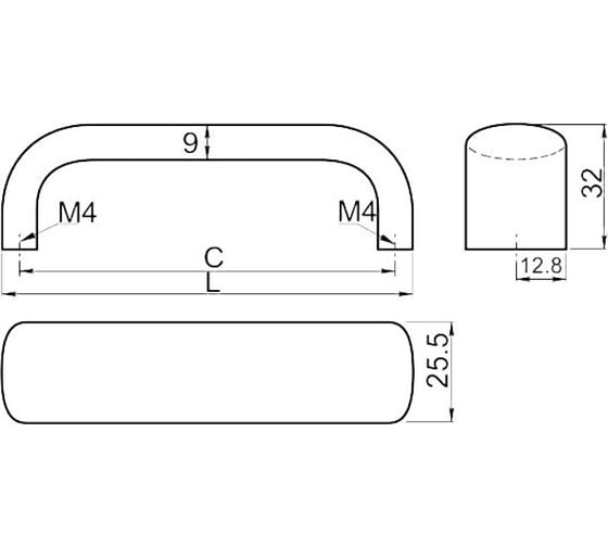Алюминиевая мебельная ручка GTV UA-OO-340/224 UA-00-340224