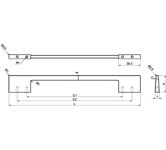 Ручка GTV THIN, 288 мм, хром UZ-TH288320-01