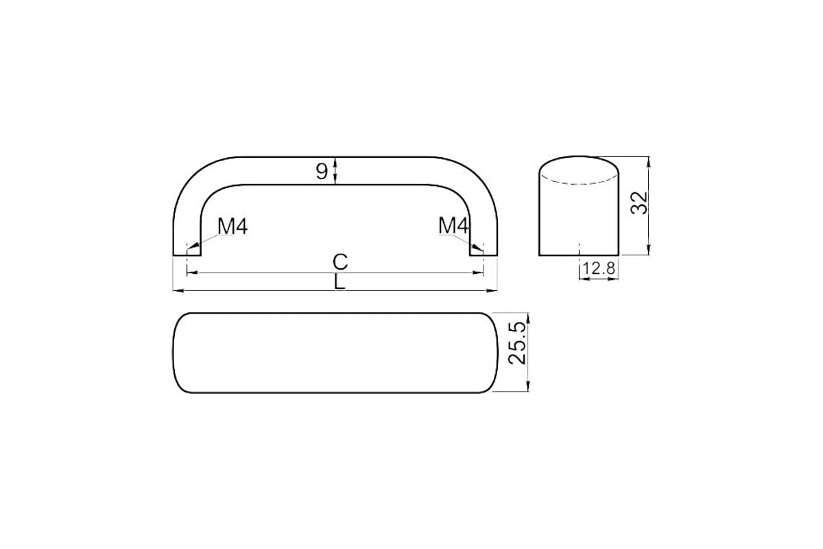 Ручка мебельная алюминиевая ua-oo_340|320