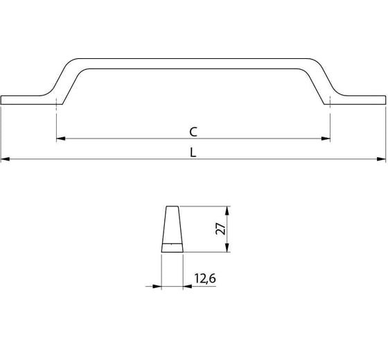 Ручка GTV FLAVIO 160 мм, черный матовый UZ-FLAVIO-160-20M