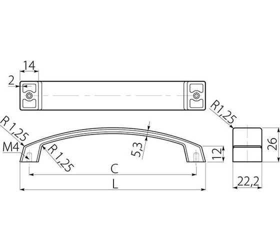 Ручка GTV UZ G1-416-05 матовый хром UZ-G1-416-05