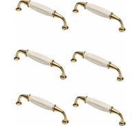 Ручка GTV ALATRI L-128, старое золото+битое стекло, комплект 6 шт UZ-ALATR-128-04-K