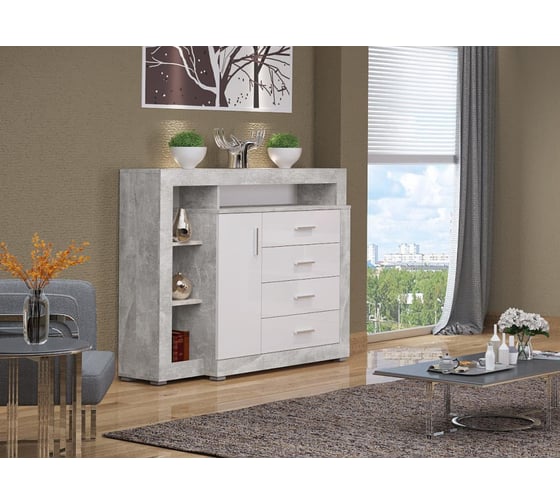 Комод Woodville мирандa atelier / белый глянец 297021