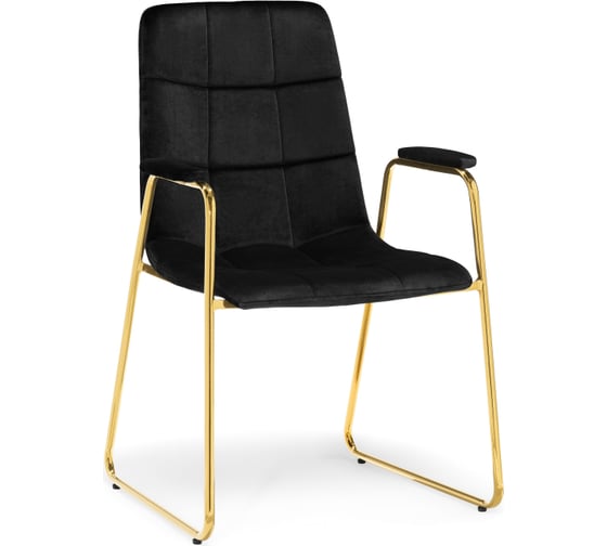 Стул Woodville на металлокаркасе lana black / gold 15544
