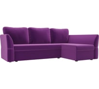 Угловой диван Лига диванов Гесен правый полностью микровельвет фиолетовый 29321