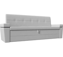 Кухонный прямой диван Лига диванов Деметра полностью экокожа белая 28625