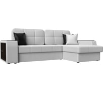 Угловой диван Лига диванов Брюссель правый полностью экокожа белая 29395