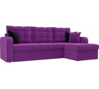Угловой диван Лига диванов Ливерпуль правый полностью микровельвет фиолетовый 29095