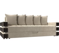 Прямой диван Лига диванов Венеция полностью микровельвет бежевый 27962