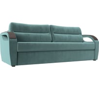 Прямой диван Лига диванов Форсайт полностью велюр бирюзовый 100740