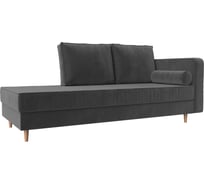 Кушетка Лига диванов Прайм правый полностью велюр серый 100877