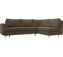 Угловой диван Лига диванов Сильвана правый полностью рогожка коричневая 100852