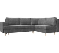 Угловой диван Лига диванов Сильвана правый полностью рогожка серая 100853