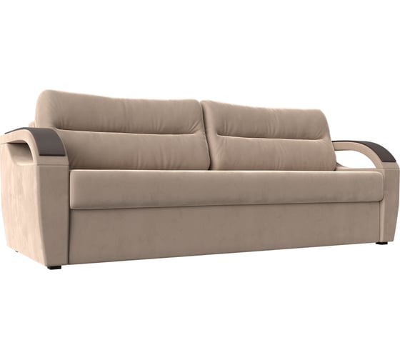 Прямой диван Лига диванов Форсайт полностью велюр бежевый 100739 1